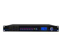 Audio Equalizer with 8-Way Power Output and Real-Time Frequency Level Display for DJ Stations and Musical Instruments