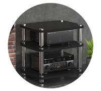 Audio Equipment Stand for Record Players - Sturdy MDF AV Shelf with Shock Absorbing Feet, Ideal for Power Amp Storage and Stylish Home Audio Setup