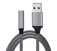 Audio Female to USB Converter - Portable Shell Build, Sound Card Adapter | Simple Portable Stereo Conversion Cable with Plug Capable Function, External Audio Jack Adapter for Computer and Desk