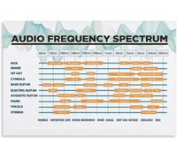Audio Frequency Spectrum Poster Home Studio Chart Music Instruments Frequencies Meatl Tin Sign Art And Wall Picture Print Modern Family Bedroom Decor 6x8 inch