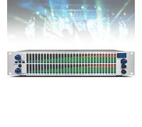 Audio Graphic Equalizer, Dual 31-Band Graphic Equalizer with Rear RCA Input and Output, Stereo Treble Alto Bass Regulation, Hifi Home EQ Balanced Mixer, Preamp for Home, Silver