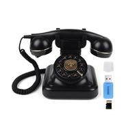 Audio Guest Book Phone Record Customized Voice Messages, Classic Retro Style Guestbook Telephone for Parties Weddings Birthdays Rentals Confessions Special Occasions (Black)