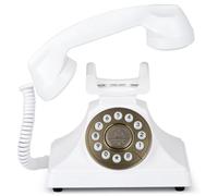 Audio Guest Book Wedding Phone, Wireless Audio Guestbook Phone, Assemble & Reusable Voicemail Recording for Weddings, Graduation Parties and Banquets, Alternative Retro Style (White)