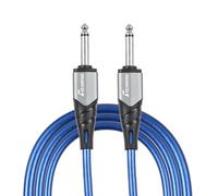 Audio Instrument Cable Dual Shield Design Noise Reduction 10ft Interface Compatible with Multiple Devices Zinc Alloy PVC Silver for Guitarists Artists (Blue)