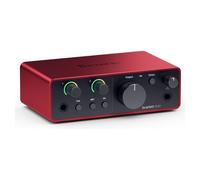 Audio Interface Focusrite SCARLETT Solo 4Gen, Red and Black Color, Ideal for E