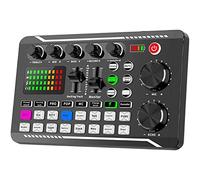 Audio Interface Mixer Sound Card for Digital MP3 and Bluetooth, USB Mixing Console and Amplifier for Desk System, Professional Recording Equipment, Compatible with PC