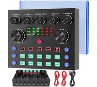 Audio Interface Podcast Equipment Bundle,Bluetooth DJ Mixer Audio Streaming Mixer Podcast Production Studio Equipment Gaming PC Phone Record Live Card Sound Board Voice Changer YouTube