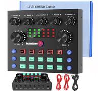 Audio Interface Podcast Equipment Bundle,focombance Bluetooth DJ Mixer Audio Streaming Mixer Podcast Production Studio Equipment Gaming PC Phone Record Live Card Sound Board Voice Changer YouTube
