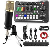Audio Interface Podcast Equipment, Professional Recording Studio Bundle with Mixer Effects and Voice Changer for Streaming and Gaming