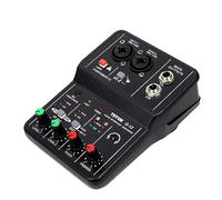 Audio Interface Professional Recording Sound Card 16bit/48kHz Mini USB Audio Interface Sound Card 2-In&2-Out with 48V Phantom Power USB-B Cable Studio Recording Equipment for Music Recording