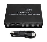 Audio Interface with 48V Power,24 Bit 192KHZ,Recording Sound Interface for Live Broadcast,Home Recording,Music Production,Guitar,Podcast