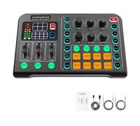 Audio Interface With DJ Mixer Live Sound Card Effects And Voice Changer,48V Phantom Power Stereo,Prefect For Streaming/Gaming