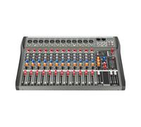 Audio Mixer,12 Channel Audio Mixer Sound Console Portable Dj Sound Controller With Usb Bluetooth & 48V Phantom Power,Professional Stereo Mixer Suitable for Bars, Music