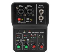 Audio Mixer 2 Channels USB Portable Live Sound Card Sound Board Console System with 48V Phantom Power 16 BIT 48KHZ DJ Mixer for Music Recording Karaoke Streaming Gaming Youtube PC