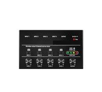 Audio Mixer, 4 6 8 Channels Mini Sound Mixer Audio Mixer Mini Stereo Mixer Portable Ultra Low-Noise Line Mixer For Recording Audio Equipment(MX4-Black)