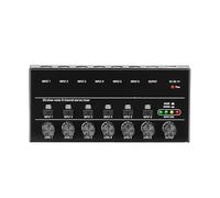 Audio Mixer, 4 6 8 Channels Mini Sound Mixer Audio Stereo Portable Ultra Low-Noise Line For Recording Equipment for Studio Karaoke(MX6-Black)