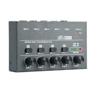 Audio Mixer, 4/6/8 Channels Mini Sound Mixer Ultra Low Noise TYPE-C 5V 2A Stereo Mixer Easy Operation For Small Clubs And Bars(4 Channels)