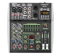 Audio Mixer, 4/6 Channel Input Mixing Console 48V 99 DSP Effect Bluetooth DJ Mixer USB PC Play Record Podcast Sound Table AM-AX4(6 Channel)