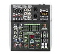 Audio Mixer, 4/6 Channels Individual 48V Phantom Power E 99 Dsp Effects Usb Computer Play Record Podcast Audio Mixer-THSDXC84325-6 channel-1