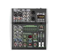 Audio Mixer, 4/6 Channels Individual 48V Phantom Power E 99 Dsp Effects Usb Computer Play Record Podcast Audio Mixer-4 channel-1
