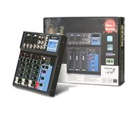 Audio Mixer, 4-7 Channel 24 DSP USB Mixer Interface Portable Mixing Soundcard Console Sound Card For DJ PC Recording(MG04BT)