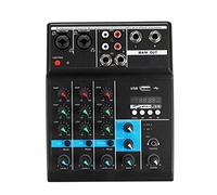 Audio Mixer 4 Channel Audio Mixer Bluetooth USB Mixing Console Professional Stage Power Amplifier (Color : Black Size : ONE Size)