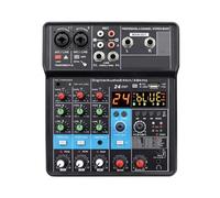 Audio Mixer, 4 Channel Mini Audio Mixer Sound Card DJ 16 Digital Effects Noise Reduction Console USB Record For Singing