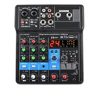 Audio Mixer, 4 Channel Sound Mixer Bluetooth-Function 24 Effects Usb Computer Record Play Live Broadcast Mixing Console-THSDXC84178
