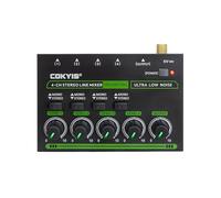 Audio Mixer, 4-Channel Ultra Low Noise Stereo Line Mixer Mini Professional Sound Mixer Mini Mixer Line Mixer for Small Clubs Or Bars