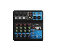 Audio Mixer, 5-Channel Portable Professional DJ Mixer Built-in 48v Phantom Power USB Sound Mixing Console for Stage Live Broaast for Studio Karaoke