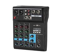 Audio Mixer, 5 Channel Professional Portable Mixer Sound Console Computer Input 48v Power Supply Live Broadcast Audio Quality
