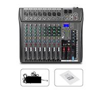 Audio Mixer, 6/8/12 Channels Audio Mixer Bluetooth Mixing 8-channel Stage Performance Conference USB Monitoring DJ Console Sound Card With,PC, Recording Studio and Gaming(8 Channels)
