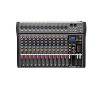 Audio Mixer, 6/8/12 Channels Professional Studio Mixer bluetooth USB DJ Sound Mixing Console 48V Phantom Powers Monitor Amplifier(12 Channels)