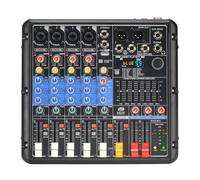 Audio Mixer, 6 Channel Audio Mixer 99 Dsp Effect 5.0 7 Band Eq Mute Solo Mixing Console Usb Pc Record Play For Party