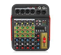 Audio Mixer, 6-Channel Mixer Outdoor Conference USB Bluetooth-compatible Reverb Processor Sing Live With Sound Card Mixers