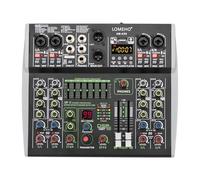 Audio Mixer, 6 Channel Mixing Console Bluetooth 7 Band EQ Sound Mixer 48V 99 DSP Effects Professional USB PC AM-AX6