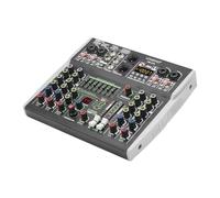 Audio Mixer, 6 Channel Mixing Console Bluetooth 7 Band EQ Sound Mixer 48V 99 DSP Effects Professional USB PC AM-AX6