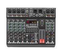 Audio Mixer, 6 Channel Sound Mixer 99 Effect Mix Table Eq Audio Mixing Console Desk Usb Play Record 48V Dj Controller-THSDXC84405