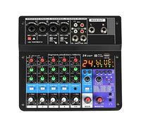 Audio Mixer, 6 Channels Sound Mixing Console Mobile Usb Record Computer Playback 48V Phantom Power Input Mixer A6-THSDXC84407