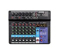 Audio Mixer, 6 Professional Portable Mixer Sound Mixing Console Computer Input 48v Power Supply Live Broadcast A6 Audio Quality (Nero A6)