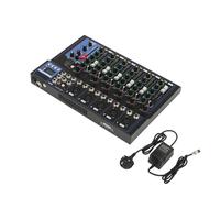 Audio Mixer 7 Channel Digital DJ Mixer Live Sound Mixer Portable Soundboard Audio Interface Bluetooth & Usb Connection Mixing Desk for Live Streaming, Podcasting, Recording Studio, Black