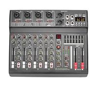 Audio Mixer, 70Mm Fader Mixer 4 Channel 7 Band Eq 16 Effects Mixing Console Individual 48V Usb Play Record Sound Table-THSDXC84279
