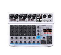 Audio Mixer, 8 Channel Mini Mixer Line Mixer DC 5V with MP3 Player Bluetooth USB 48V 24DSP Effects USB Recording(BMG-08F-W)