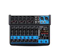 Audio Mixer, 8 Channel Mini Mixer Line Mixer DC 5V with MP3 Player Bluetooth USB 48V 24DSP Effects USB Recording(BMG-08F-B)