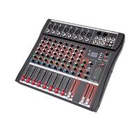 Audio Mixer, 8-Channel Professioneller Mixer, Soundboard Konsole with Bluetooth USB PC Recording Input XLR Microphone Jack