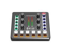 Audio Mixer, Audio Interface, Gaming Audio Mixer, Streaming Audio Mixer, Bluetooth, Built-in Battery, Mute Button, 48V Phantom Power for Vocals, Live Streaming, Podcast Recording (Black)