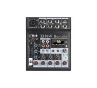 Audio Mixer BN4 Professional 5 Channels DJ Mixing Console with sound card 48V Phantom Power PC For Recording (D One size fits all)