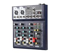 Audio Mixer Channel, Sounds Mixer for Streaming. Mixing Board Console With DJ Mixer 4 Channel, Usb Audio Interface and 48V Phantom Power Mixer, DJ Studio Sound Board with FX Reverb Delay Effect.