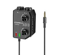 Audio Mixer Comica LINKFLEX AD3 Microphone Amplifier Adapter XLR/3.5mm/6.35mm-3.5mm with 2-channel 48V Phantom Power Guitar Interface Preamp for Canon Nikon Sony DSLR Camera, Camcorder,iPhone/Android