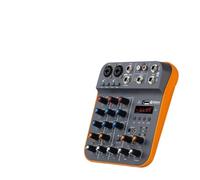 Audio Mixer, D4M DJ Console Mixer 4 Channel Phantom Power USB DJ 5V Custom Power Console For PC Singing Musical Instrumen